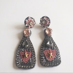 Gray Silver Pink Champagne Bottle Earrings
